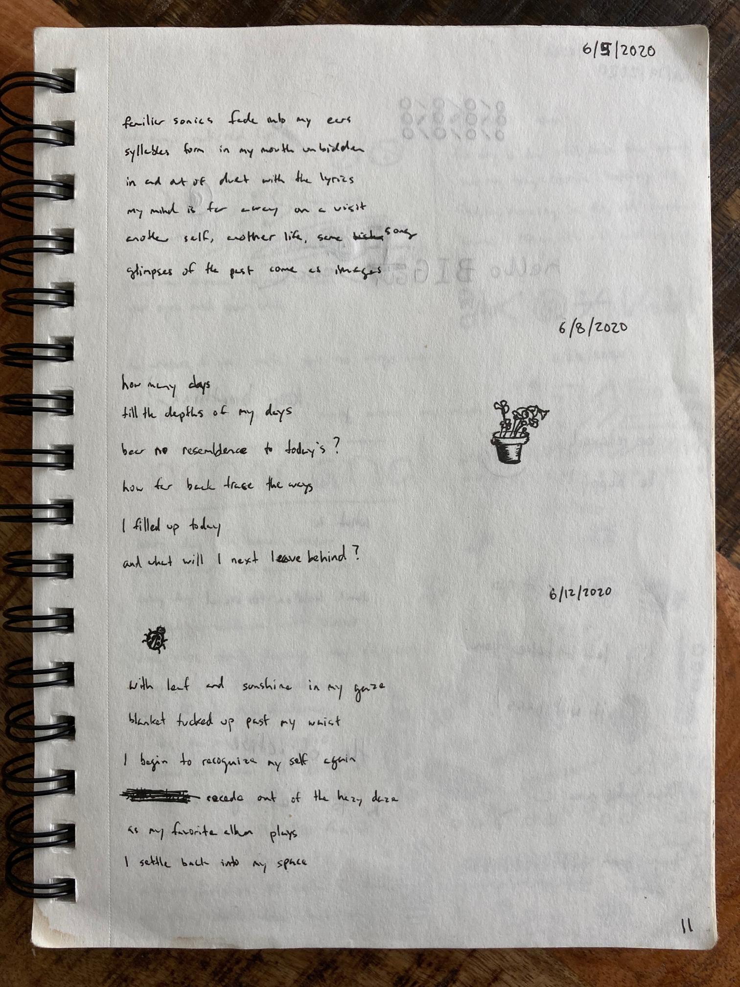 photo of sketchbook page 11